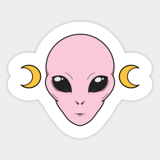 Pastel pink alien Sticker